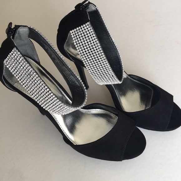 💋Black 5” heels with rhinestones - Picture 2 of 8